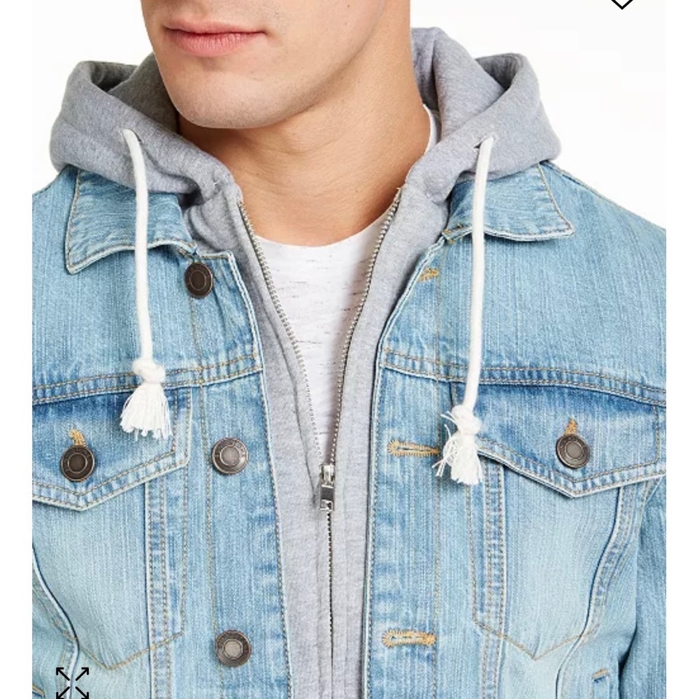 Sun + Stone Men's Phoenix Trucker Hooded Denim Jacket M